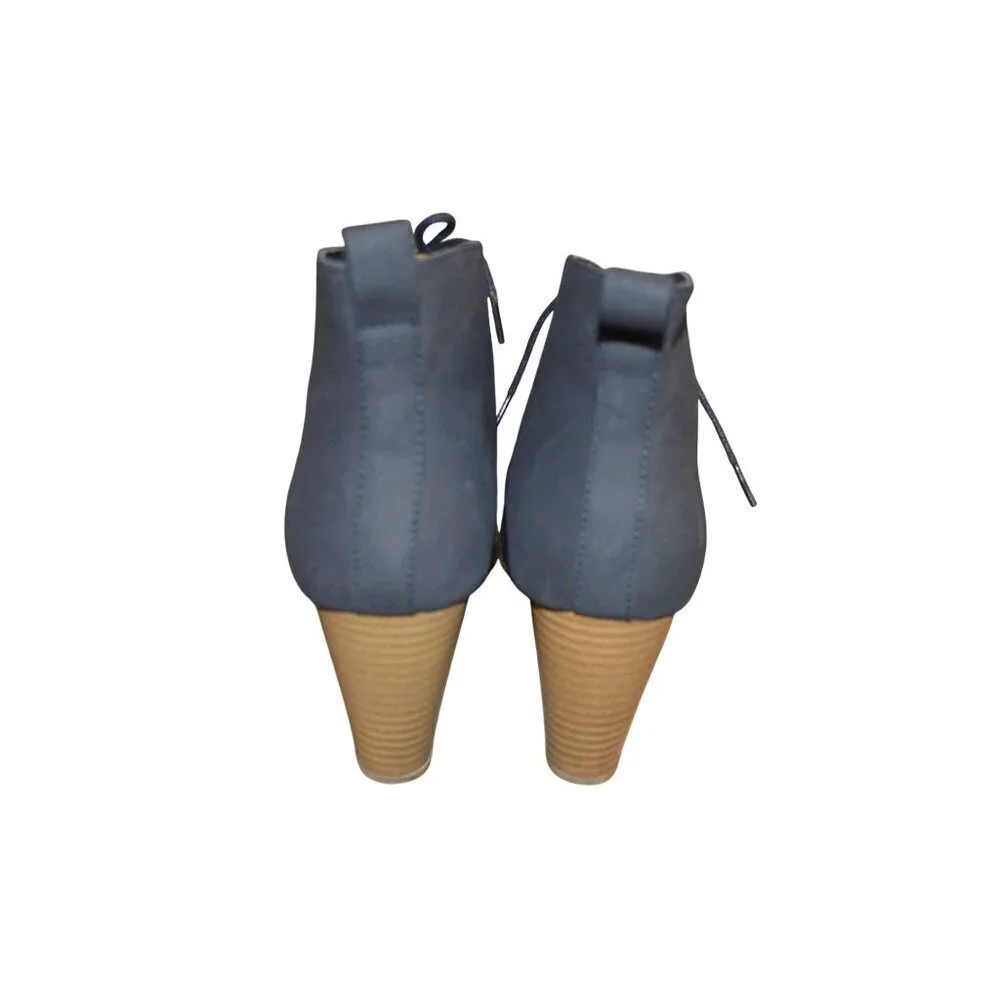 Nautica Waterline Navy blue Lace Up Wedge Ankle Booties Women's Size 10 Coastal